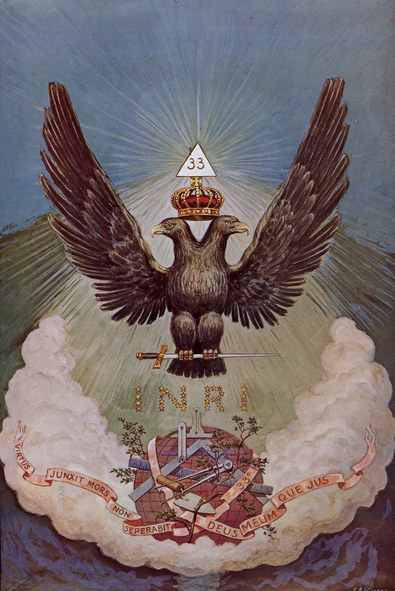 The crest of Frederick the Great, now emblem of the 32nd and 33rd degree of the Scottish Rite of Freemasonry